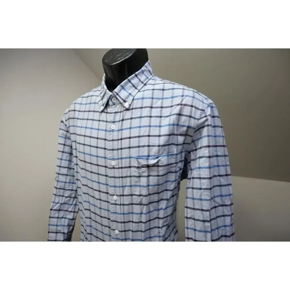 J Crew Flex Oxford Dress Shirt Plaid Long Sleeve Button Up Mens‎ Large